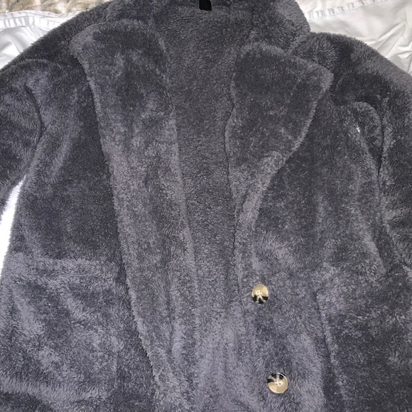 Grey Shein Fuzzy Jacket - Picture 3 of 3